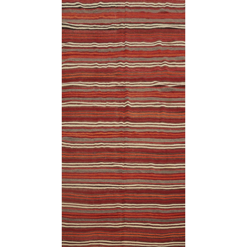 Tapis de couloir en laine à motif kilim
