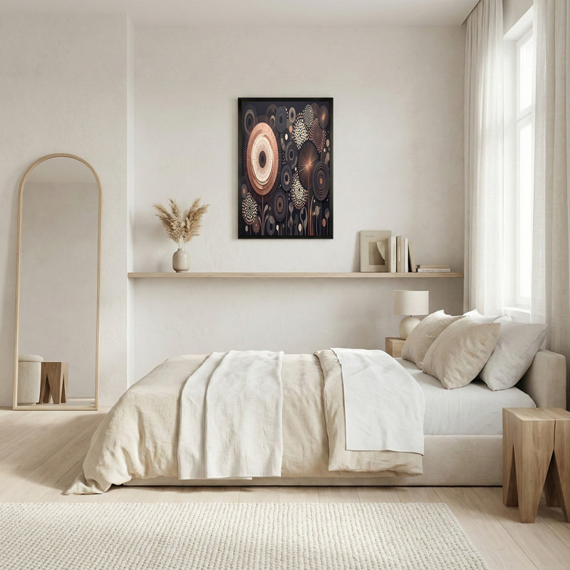 Toile abstraite Mid-Century, H 20 po x l 30 po