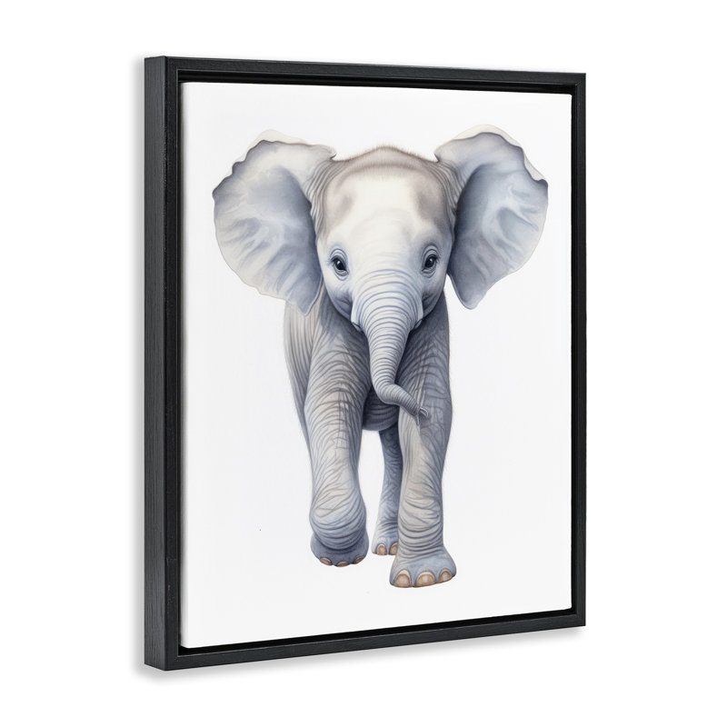 Cadre flottant Big Budding Pachyderm, design par Ray Powers, Cadre flottant noir de jais, H 31 po x l 25 po