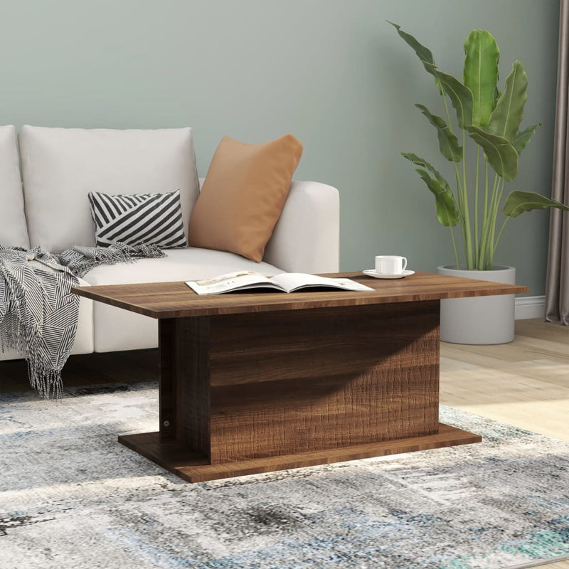 Table basse à caisson en bois manufacturé, Chêne brun