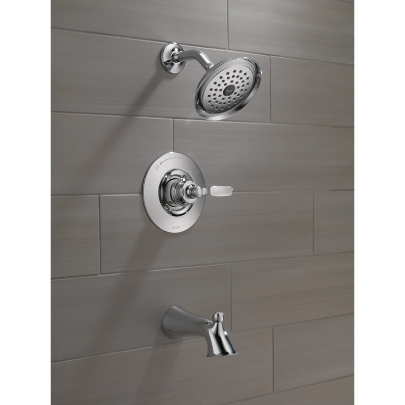 Woodhurst Diverter Tub and Shower Faucet with Trim and Monitor, Chrome