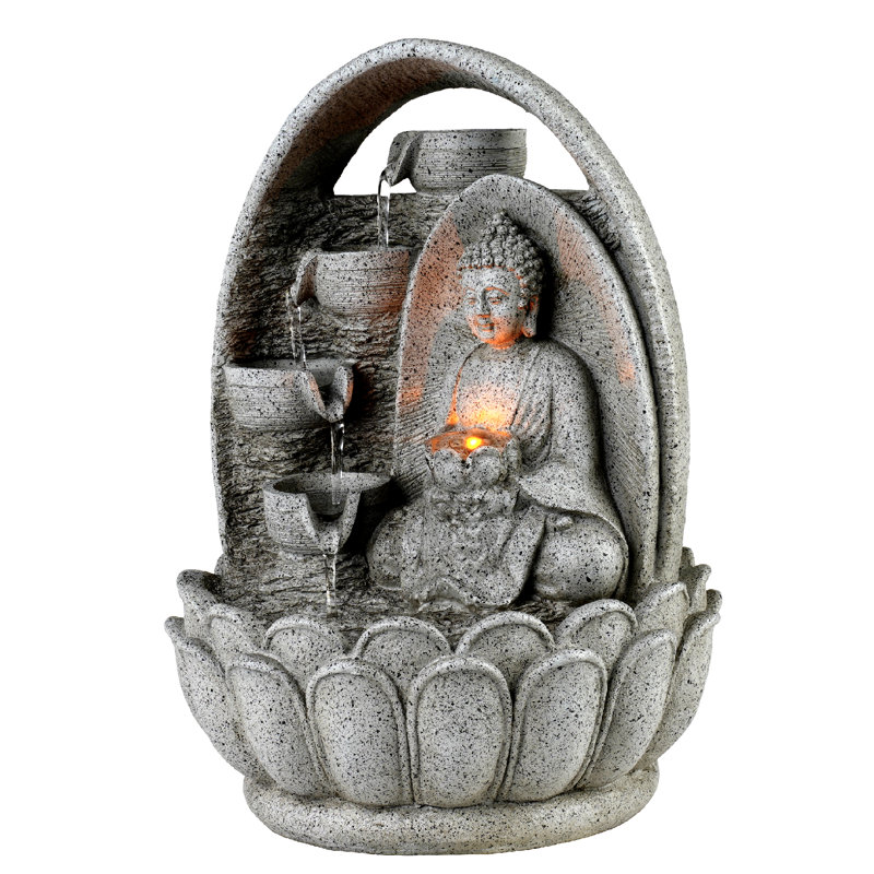 Weather Resistant Table Top Fountain with Light