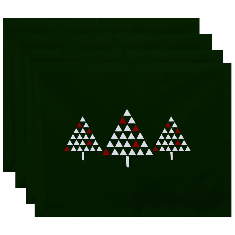 Ensemble de 3 napperons en trio d’arbre Christmass, Vert