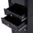 63" Tall Bathroom Storage Cabinet With Glass Doors, Free-Standing, Two Drawers, And Adjustable Shelves-529881546