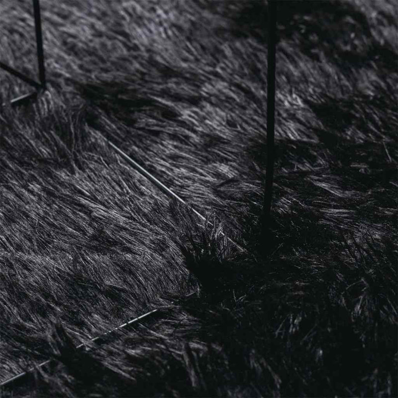 Shaggy Rug High Pile NAVARRA Black Polyester, Square 120cm