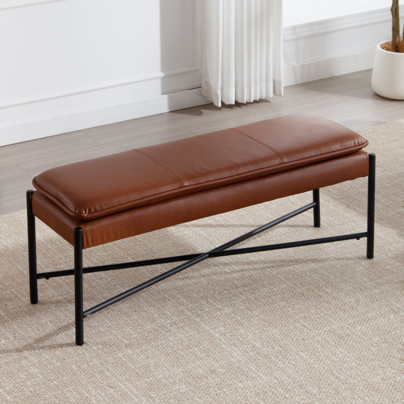 Tavione Upholstered Bench, Brown