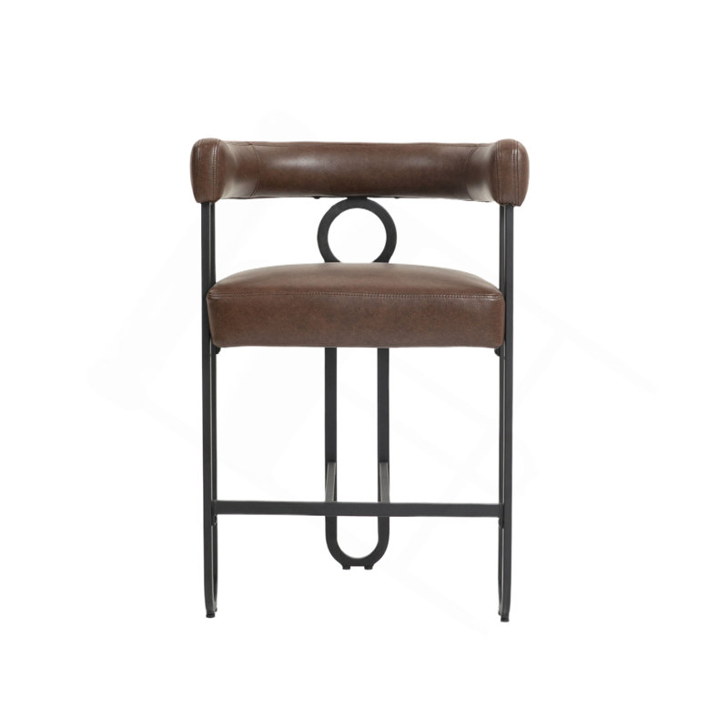 Ensemble de 1 tabourets de bar, tabourets de bar modernes avec dossier, cadres en métal noir, tabourets de bar rembourrés pour îlot de cuisine, pub, club (PU)