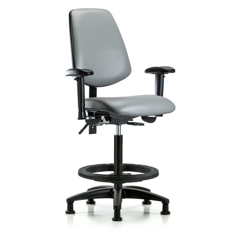 Chaise de travail ergonomique Kyell, Argenté, Patins, Oui