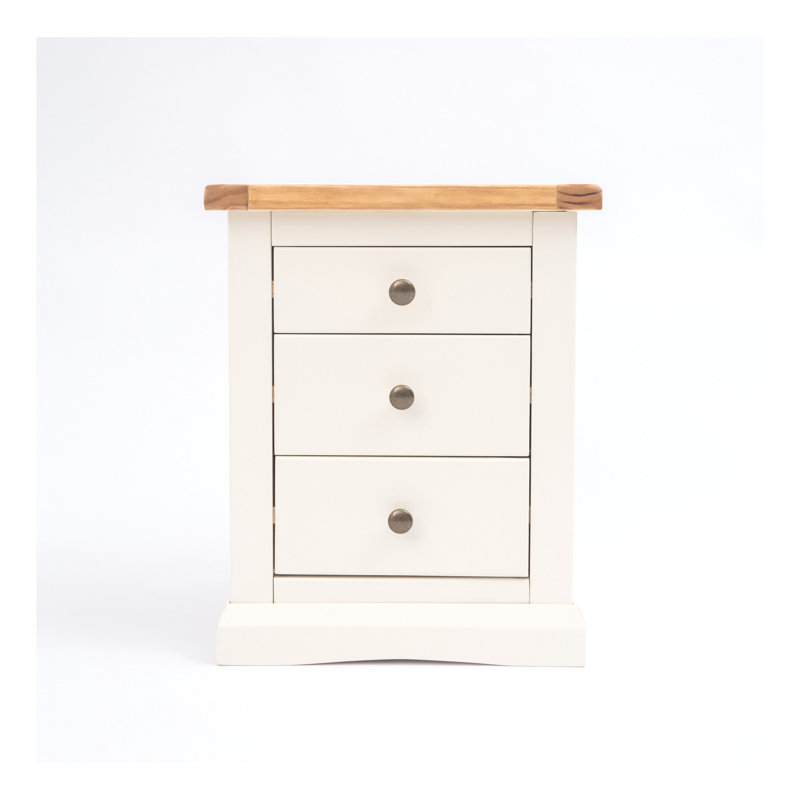 Cisneros 45cm W Plywood / Laminate Board Bedside Table, Antique Brass