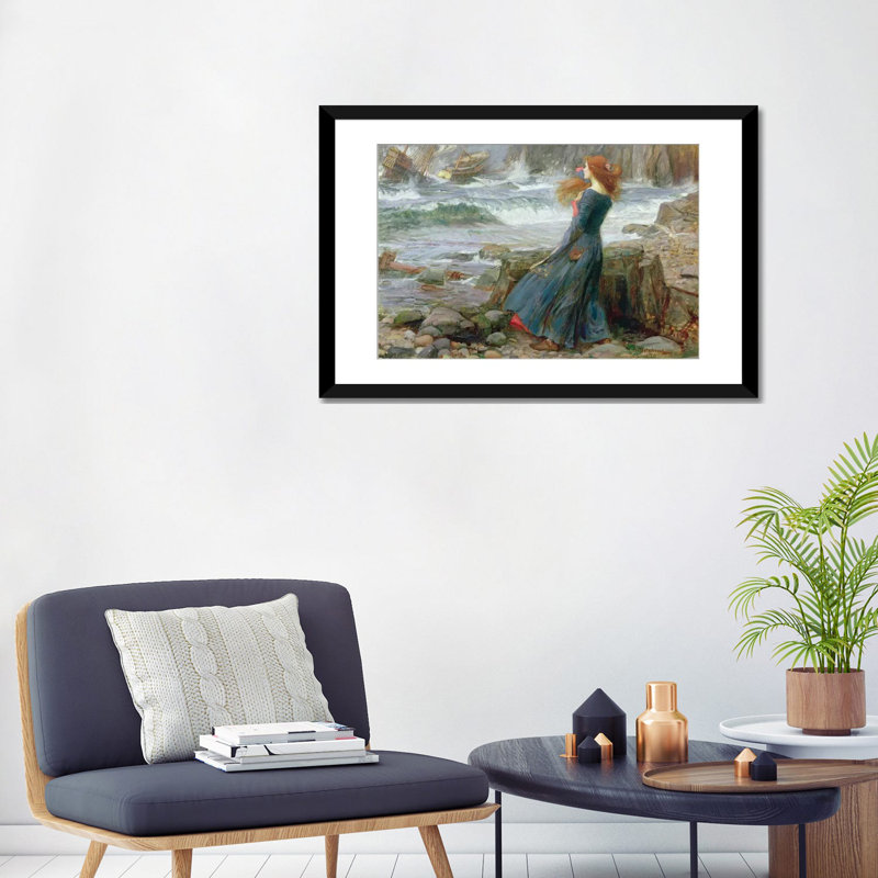 "miranda, 1916" par john william waterhouse, reproduction d’art sur toile, H 16 po x l 24 po x P 1 po, Blanc