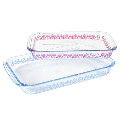 Ensemble de 2 ustensiles de cuisson en verre borosilicaté pour four, lave-vaisselle et four à micro-ondes 3 pte et 2,3 pte Spice par Tia Mowry