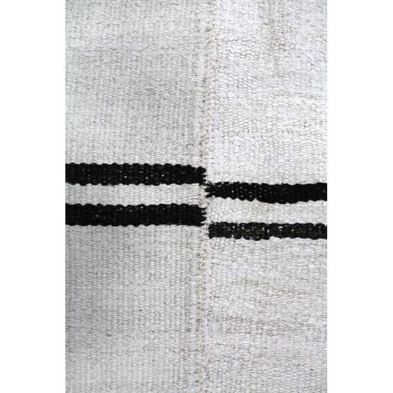 Tapis unique noué à la main de style années 2000 de 8 pi 9 po x 12 pi Anatolian en ivoire