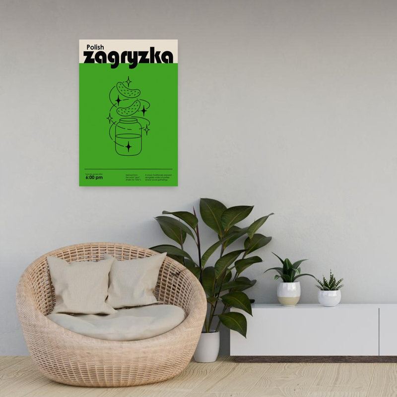 Art mural d'architecture traditionnelle verte, 24" H x 16" W