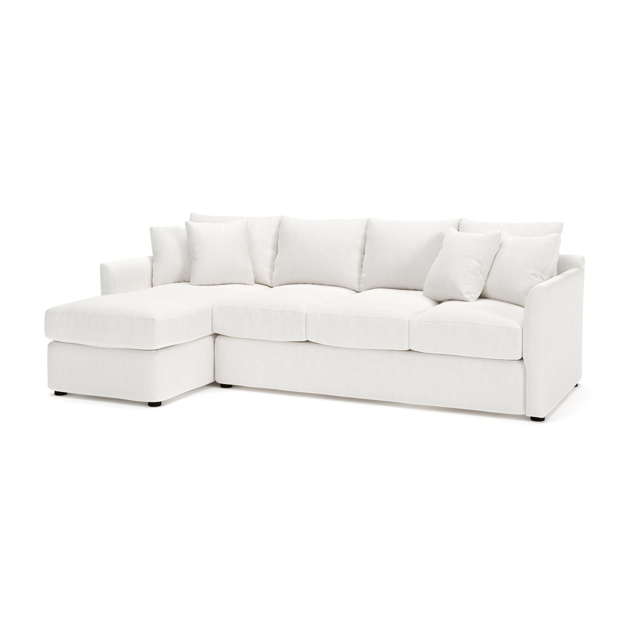 Cecelia Upholstered Chaise L-Sectional, Left Hand Facing, Nomad Snow Crypton® Chenille