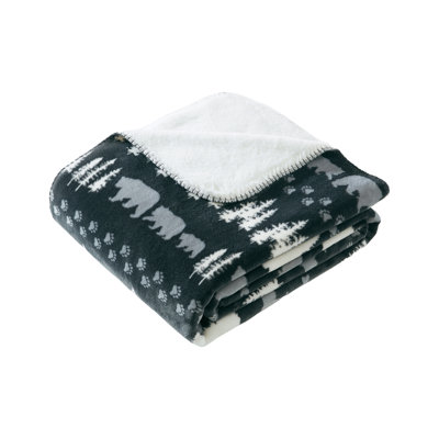 Coleman Printed Plush & Faux Fur Reversible Throw Blanket 60x80