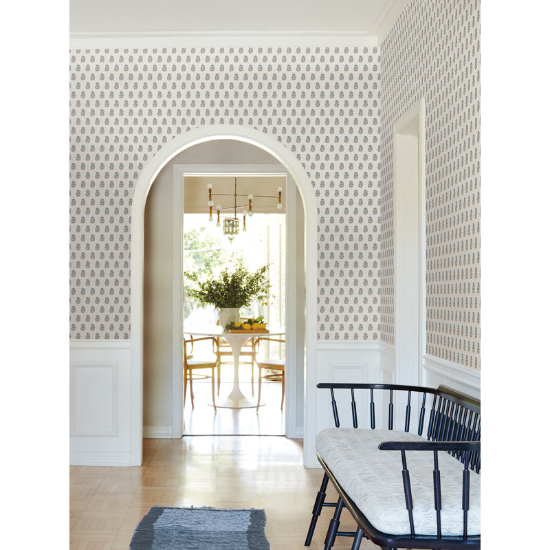 Papier peint floral sarcelle Sylvie, Sarcelle