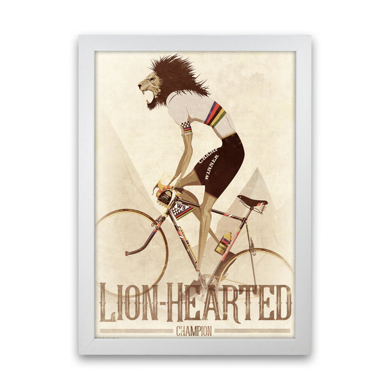 Lion Hearted - Print, White Framed, 42cm H x 30cm W x 3cm D