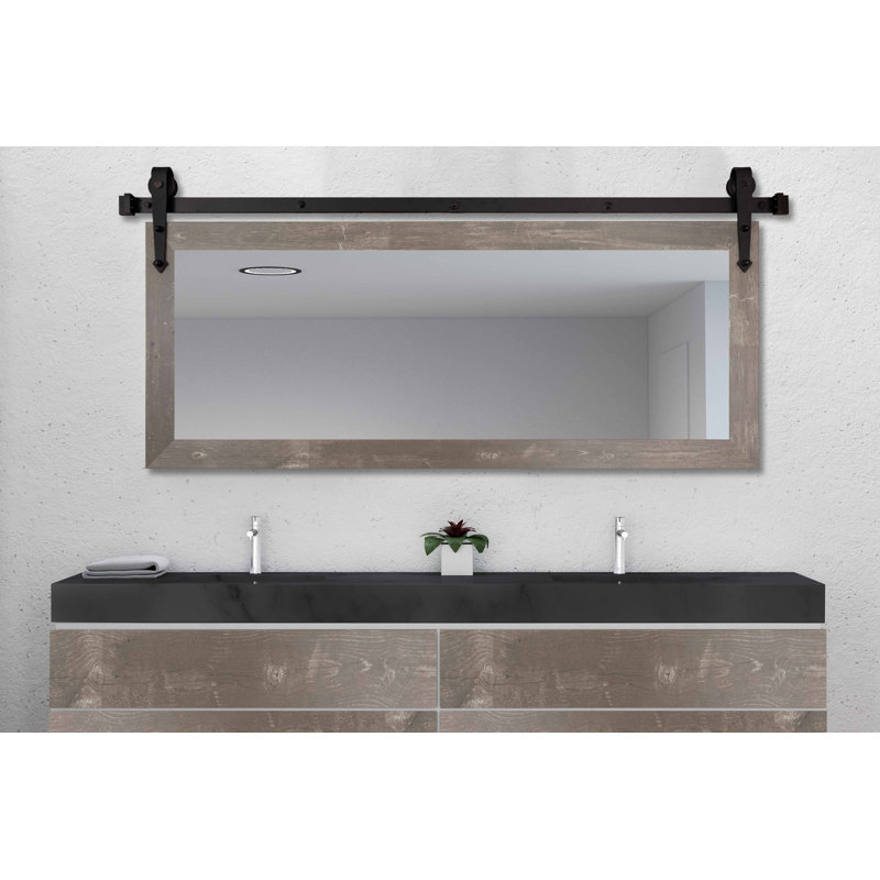 Miroir de salle de bain Ensley, 30,5 po x 53,5 po, Récolte brune