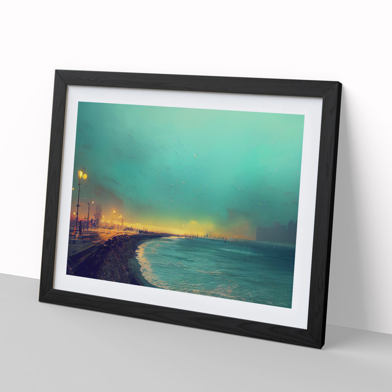 Dreamy Beach Vol.2 - Single Picture Frame Painting, Black, 46cm H x 64cm W x 2cm D