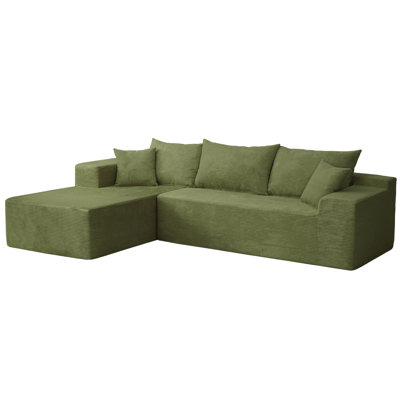 Piece No Assembly Required Upholstery Cloud Sofa with Pillow