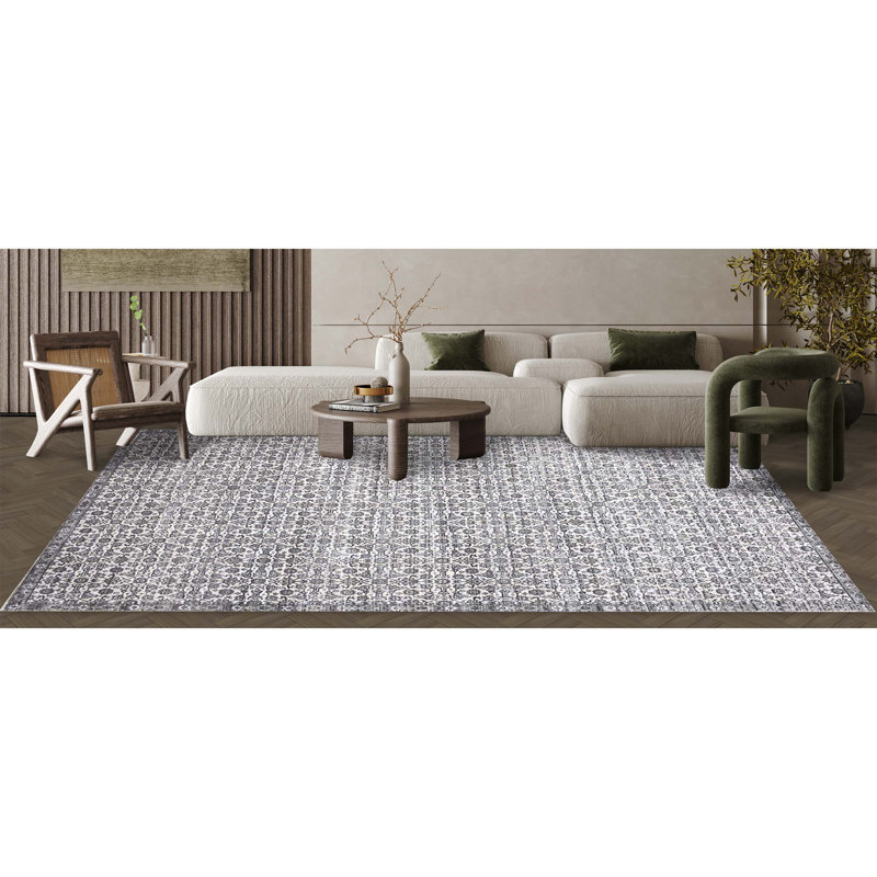 Floral Area Rug, Rectangle 6' x 9'