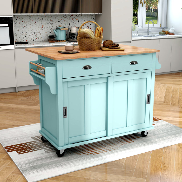 Red Barrel Studio® VicenniaKitchen Island on Wheels - Portable Kitchen Cart