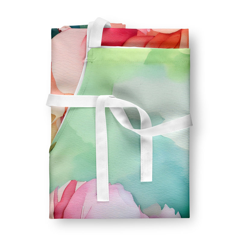 Tennessee Iris in Watercolor Apron, Pink Indiana Peonies