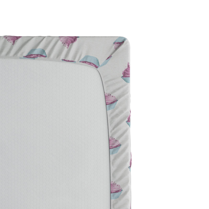 Full Size Pink and Yellow Polka Dot Microfiber Fitted Sheet