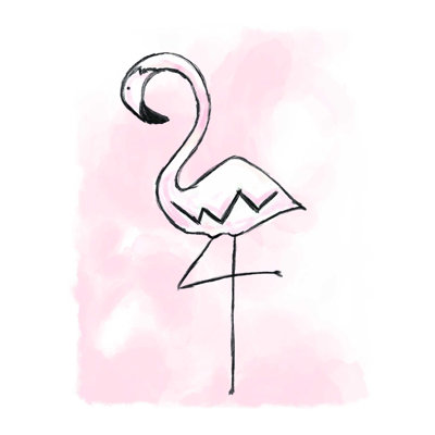 Croquis de flamant rose