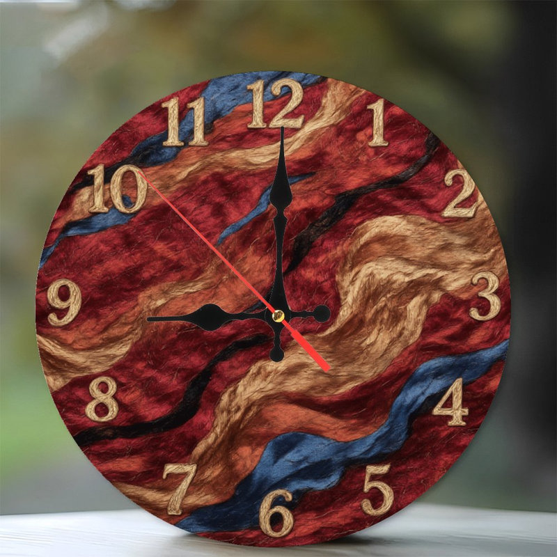 Horloge avec texture abstraite ondulée