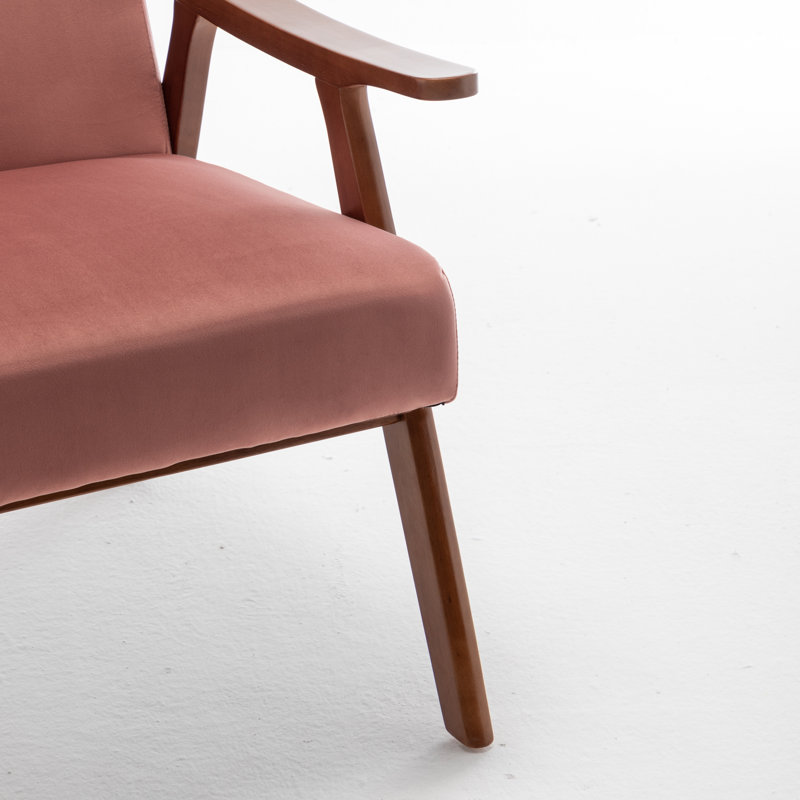 Fauteuil l 26,37 po Jamesina, Duvet de velours rose 