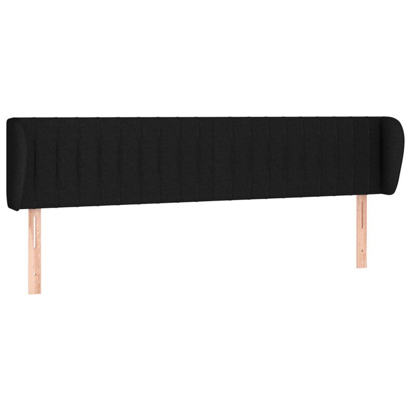 Headboard, 88cm H x 183cm W x 23cm D, Black Fabric