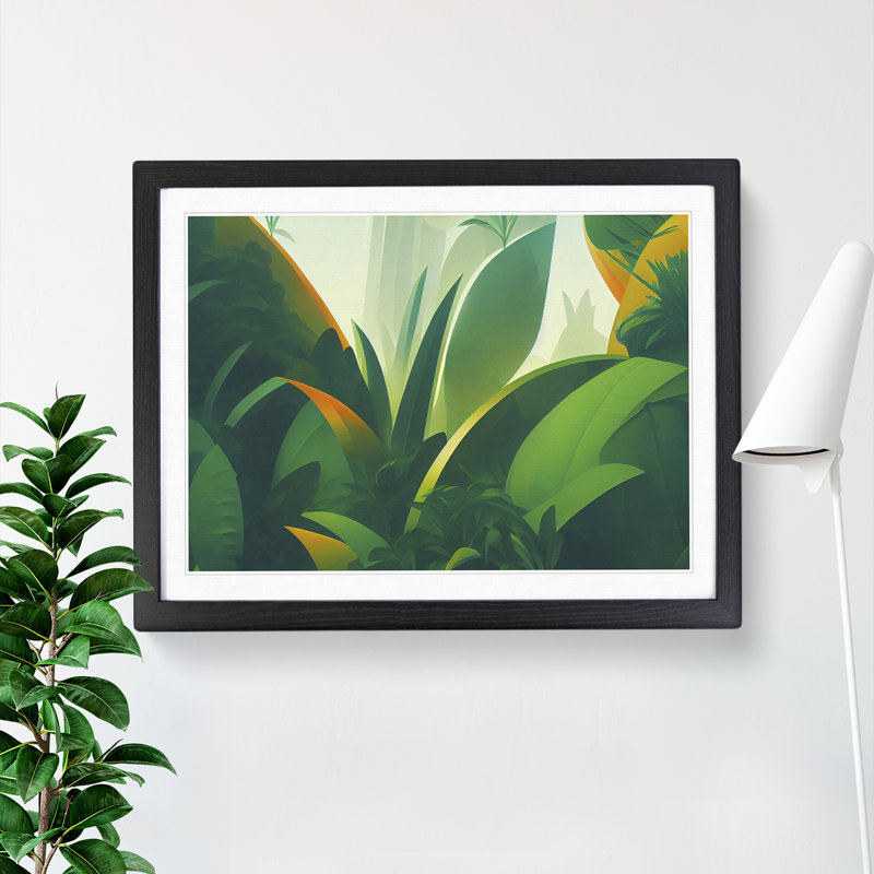 Deep In The Jungle - Single Picture Frame Print, Black Framed, 25cm H x 34cm W x 2cm D