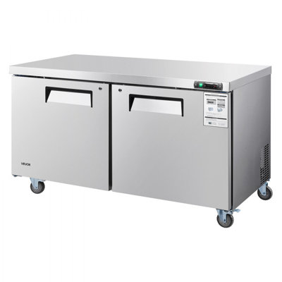 Commercial Freezer Prepration Worktable Stainless Steel 60 inch Double Door — FIN-0020017 | Fridge.com