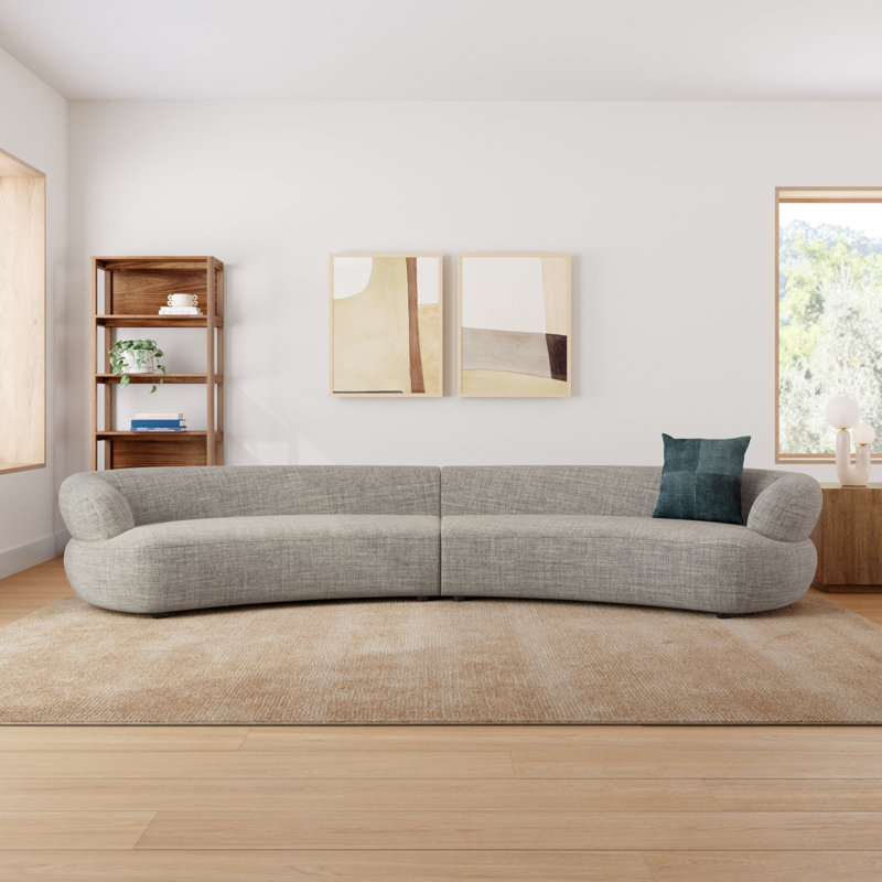 Athens 2 - Piece Upholstered Sofa, Gray Polyester Blend