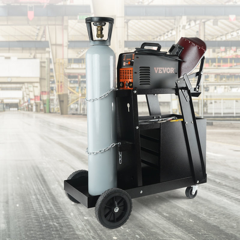 Welding Cart, 2-Tier 4 Drawers Welder Cart with 265 LBS Weight Capacity