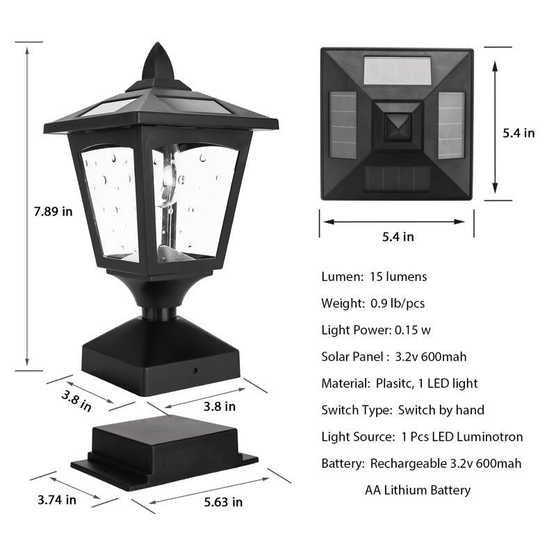 Lampadaire à DEL à énergie solaire intégré noir Jhalia (double)