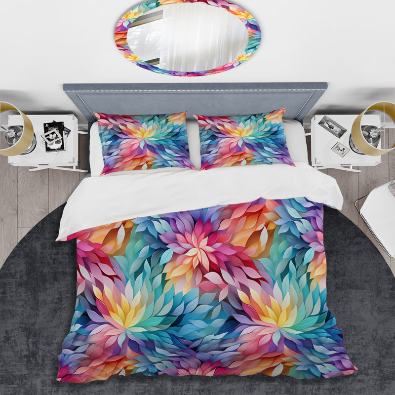 Renewed Energy Mediation - Ensemble de housse de couette géométrique - Polyester microfibre