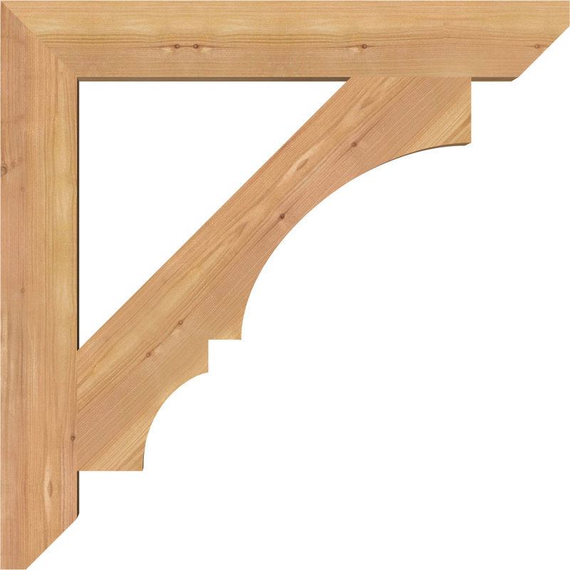 H 6 po x l 40 po x Support en bois / corbeau BKT04X26X26, H 26 po x l 3,5 po x P 26 po, Cèdre rouge, Lisse