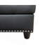 Black Faux Leather L - Shaped Sectional With Storage & Cup Holders