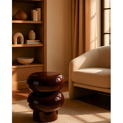 Tabouret rond en fer avec base