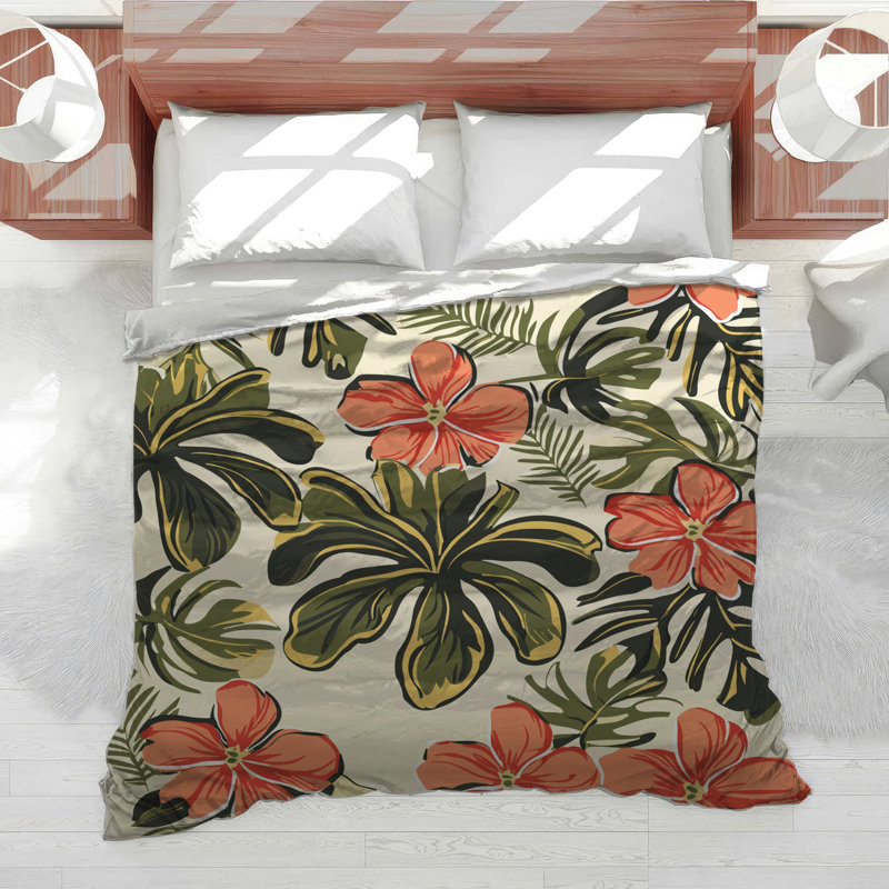 Édredon fleurs tropicales, Édredon simple