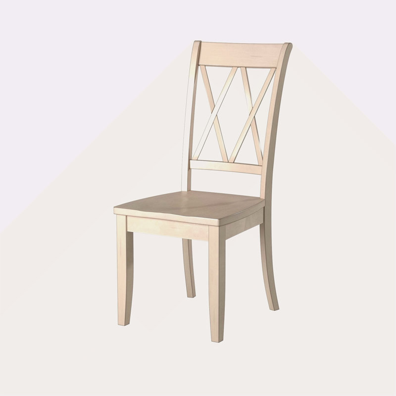 Ensemble de 2 chaises de salle à manger décontractées au fini babeurre décontracté, Blanc