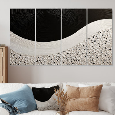 «Beach Balance Minimal Single Wave», art mural paysage minimaliste, 4 pièces
