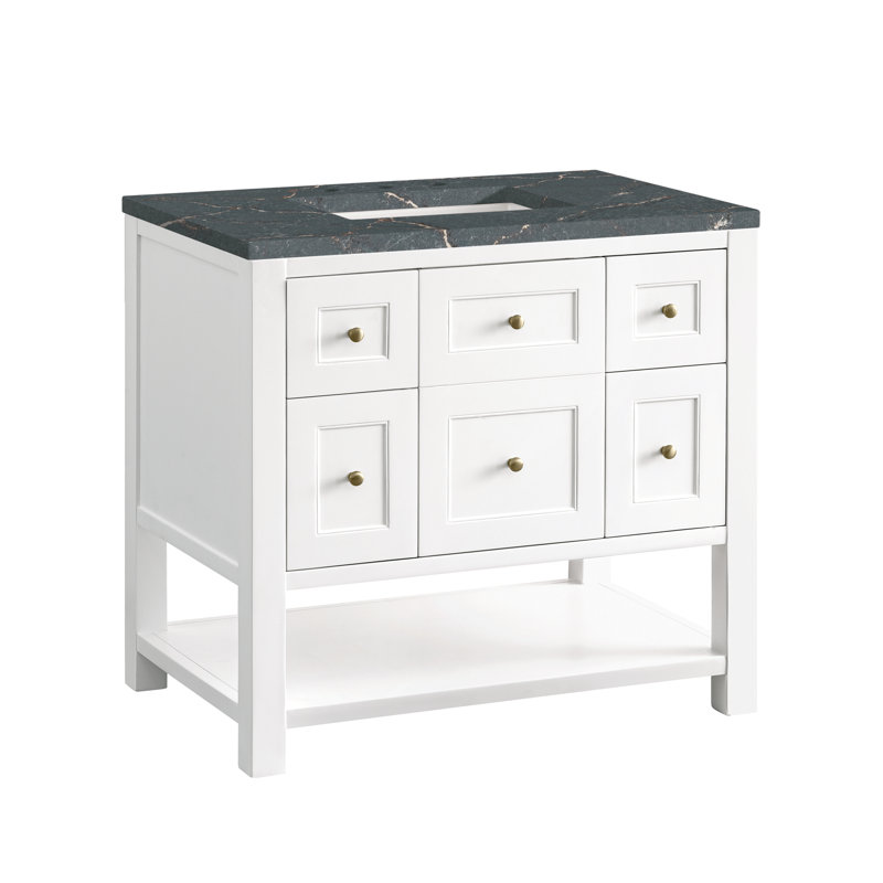 Breckenridge 36'' W Single Vanity, Bright White, 8" Widespread, Parisien Bleu