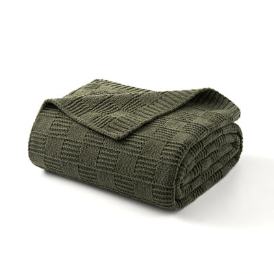 Checkered Weighted Knit Throw Blanket