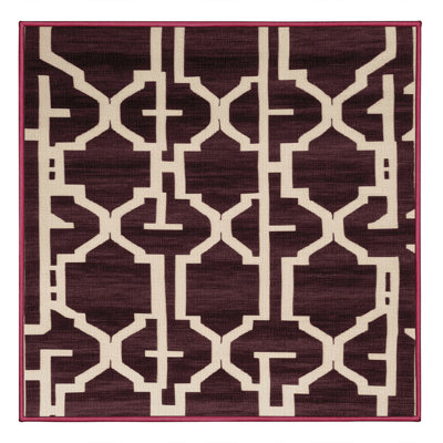 Tapis brun treillis lavable à la machine