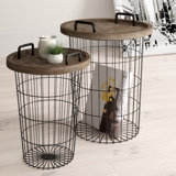 Janay Solid Wood Tray Top Nesting Tables