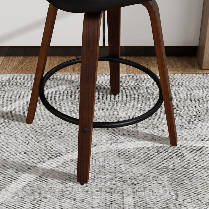 Ensemble de 2 tabourets de bar et de comptoir pivotants en similicuir , Noir