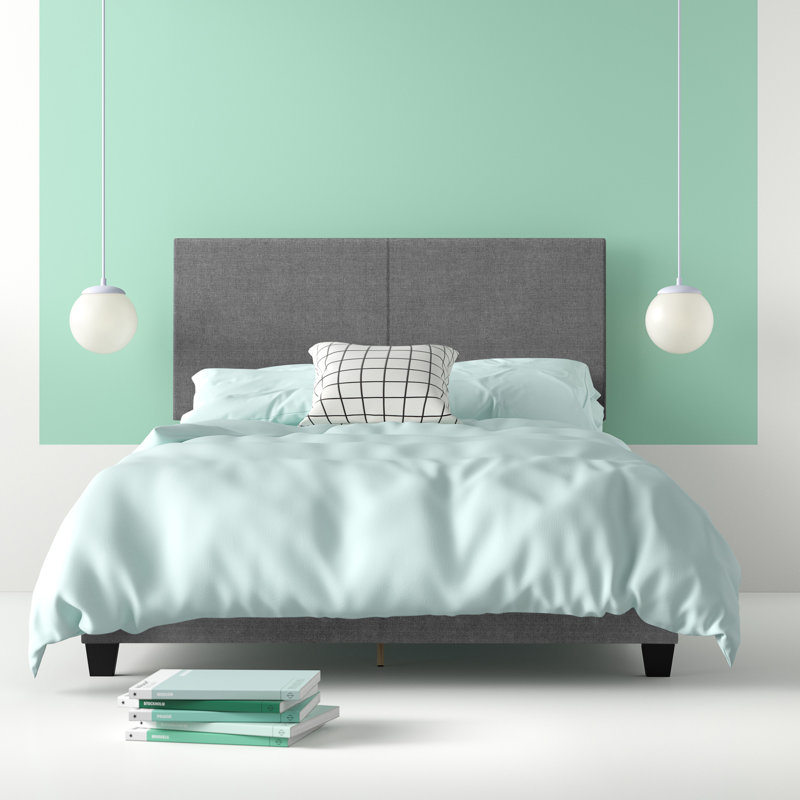 Boyd Sleep Milan Linen Upholstered Platform Bed | Adjustable Headboard |Wood Frame | 700 lb Capacity | Farmhouse Modern Design